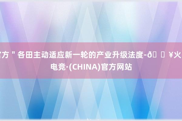 官方＂各田主动适应新一轮的产业升级法度-🔥火星电竞·(CHINA)官方网站